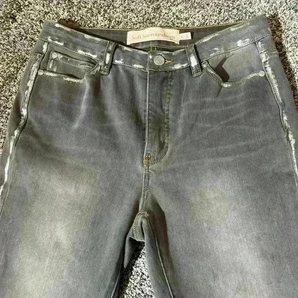 Soft Surroundings Ultimate Denim High-rise Foil Skinny Jeans Size 4 Gray - Picture 3 of 11